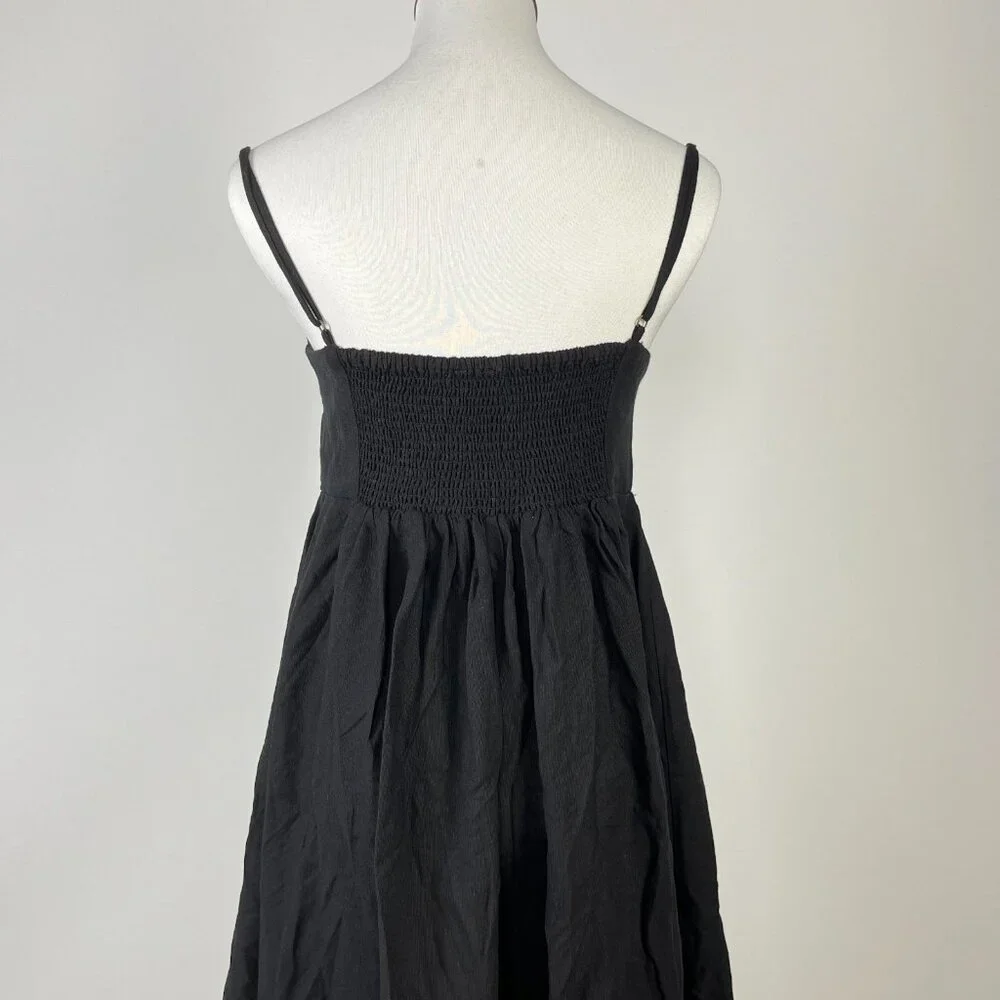 NWOT Farm Rio Linen Blend Black Sleeveless Mini Dress Size M - Picture 10 of 15